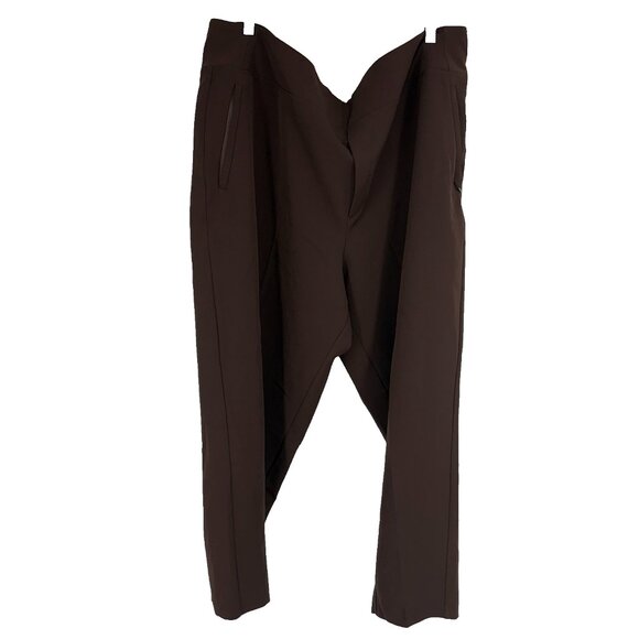 Athleta Women 22 Endless High Rise Pant Brown Stretch Athletic Travel Commute - Picture 1 of 11